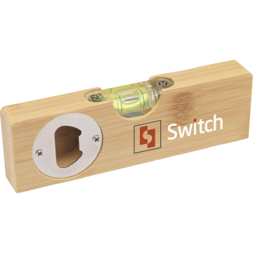 Bamboo bottle opener & spirit level