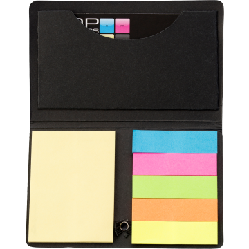 Card case with sticky tabs