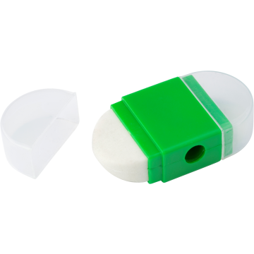 Eraser with pencil sharpener