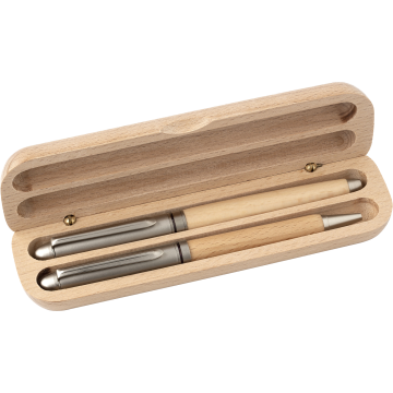 Beech wood writing set
