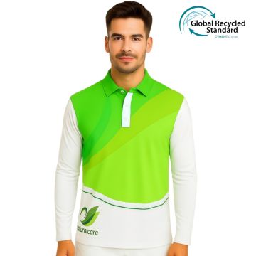 Unisex Adults RPET Micro Mesh Sublimated Basic Long Sleeves POLO
