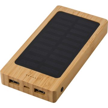 Bamboo solar power bank. (8000 mAh)