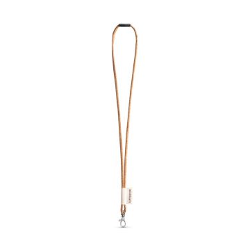 75096. SET Lanyard CORK Long (Ø 5 mm) with Hook Trigger Snap 9 mm and safety lock Ø 5 mm