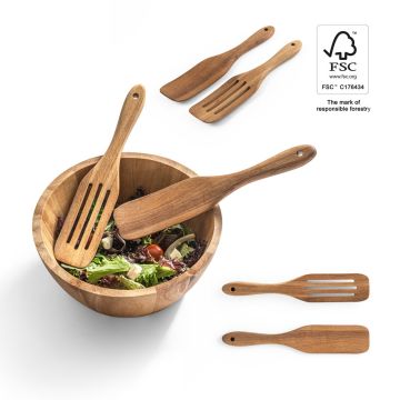 BATALI. Set of two cutlery sets in acacia wood