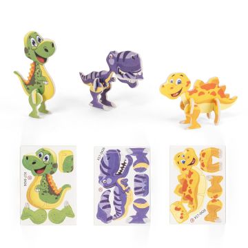 DINOSAURUS. 3D puzzle in paper witth the shape of a dinosaur