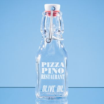 0.125ltr Oil & Vinegar White Cap Swing Top Bottle