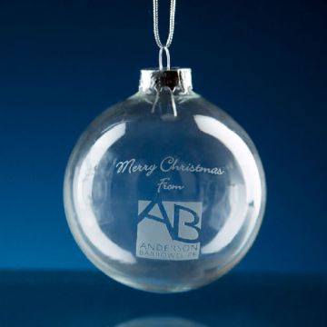 6cm heat resistant glass bauble  supplied in a clear gift box.