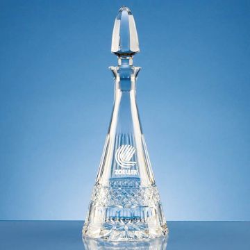0.75ltr Lead Crystal Pyramid Wine Decanter