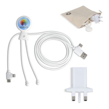 2090 - Xoopar Mr Bio Long Charging Cable + UK Plug Adapter