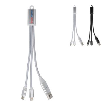 2-in-1 Charging Cable USB-A/C to USB-C &amp; Lightning Aluminium