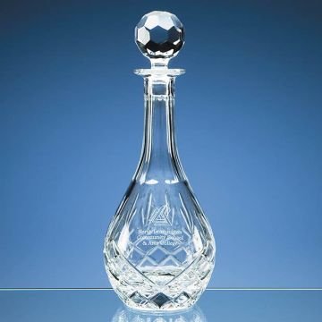 0.75ltr Blenheim Lead Crystal Panel Wine Decanter