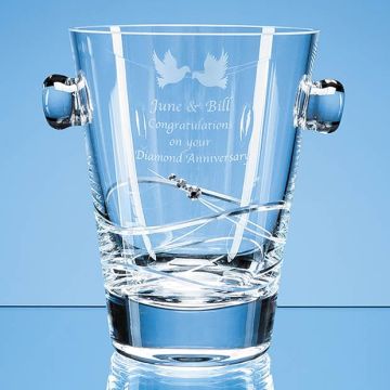 0.75ltr Diamante Ice Bucket with Spiral Design Cutting