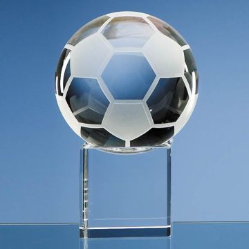 10cm Optical Crystal Football on a Clear Crystal Base