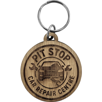 Bamboo keyring (Round)